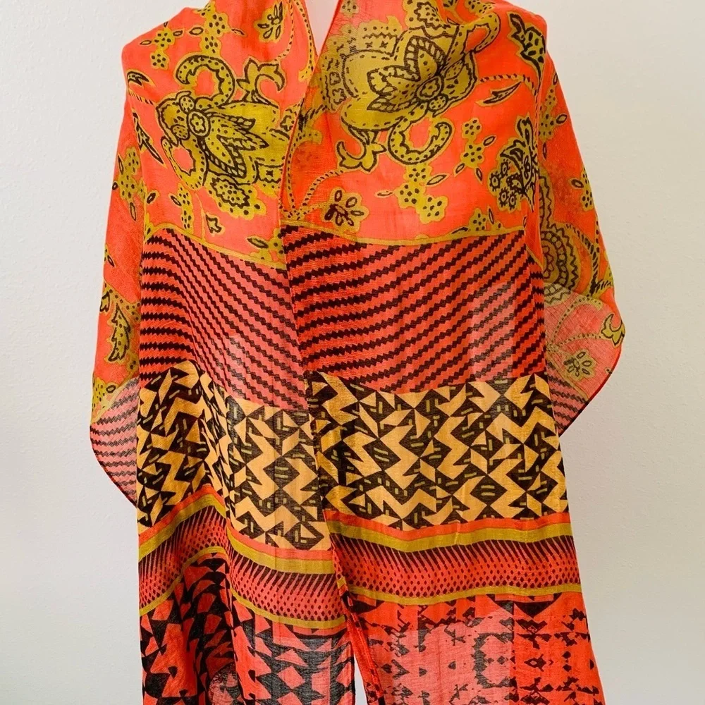 Vibrant Geometric Patterned Scarf